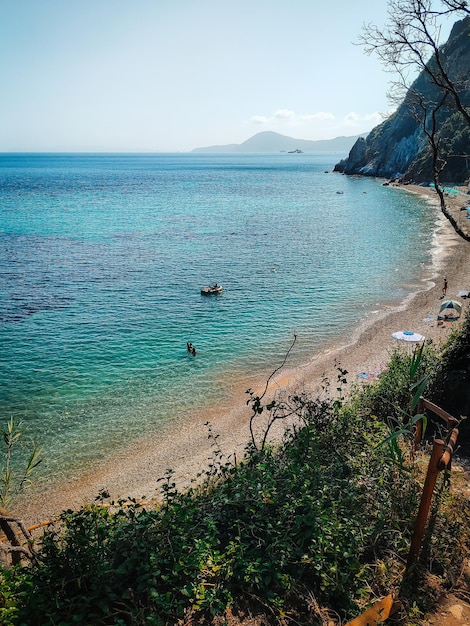 Foto uma excelente vista sobre as belezas da ilha de elba