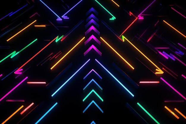 Uma exibição colorida de luzes de neon