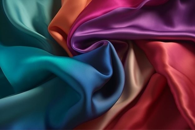 Uma exibição colorida de sedas da empresa Panerai.