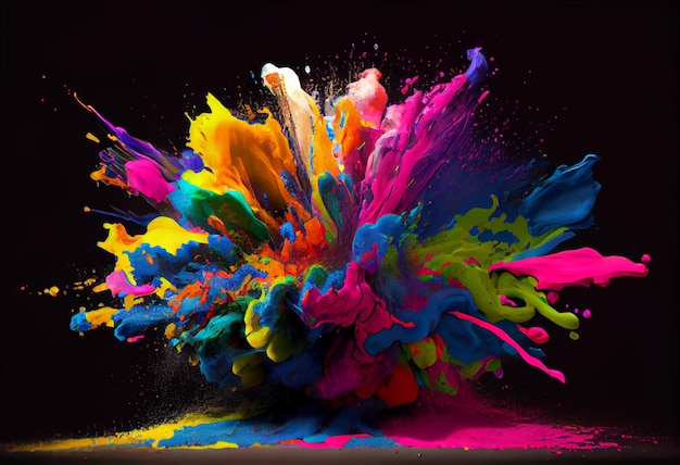 Uma explosão colorida de cor no estilo de salpico de cor matérias-primas academia vibrante
