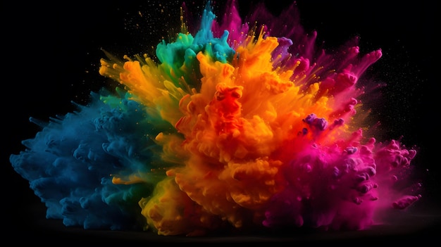 Uma explosão colorida de pó é mostrada nesta imagem.