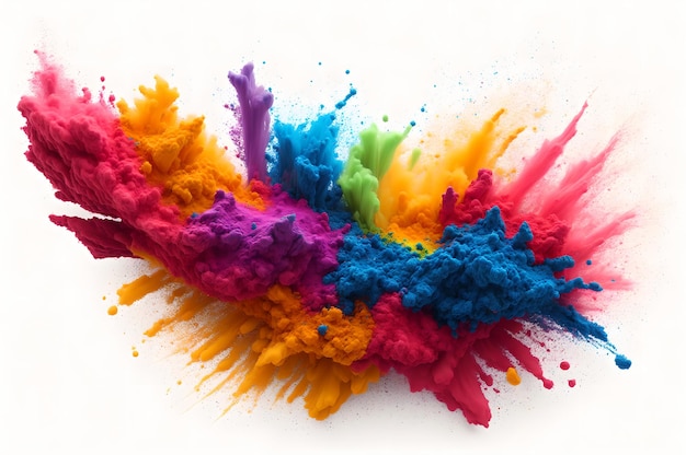 Uma explosão colorida de tinta é mostrada nesta imagem.