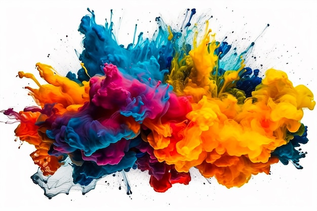 Uma explosão colorida de tinta e sprays.