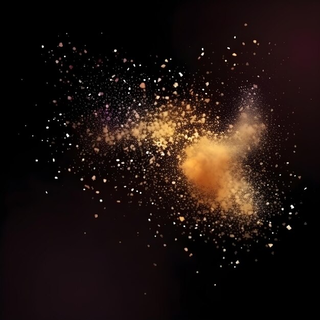 Uma explosão colorida em um fundo preto