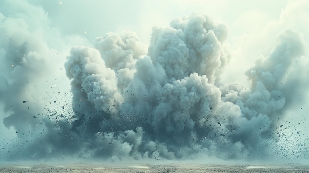 Uma explosão de guerra de desenho animado nuvem de fumaça de poeira e velocidade de movimento faíscas em um fundo isolado uma explosão cômica bombas detonadores de dinamite nuvens de fumo sopram efeitos de névoa modelo de desenho ilustrado