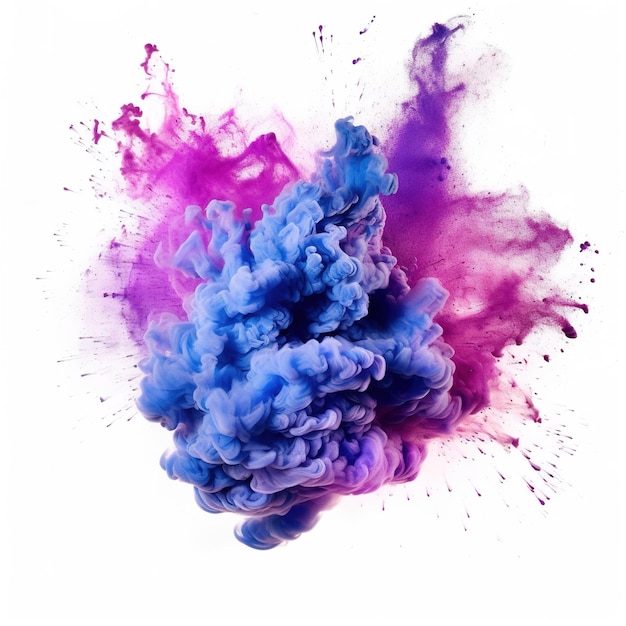 Uma explosão de tinta roxa e azul é mostrada nesta imagem.