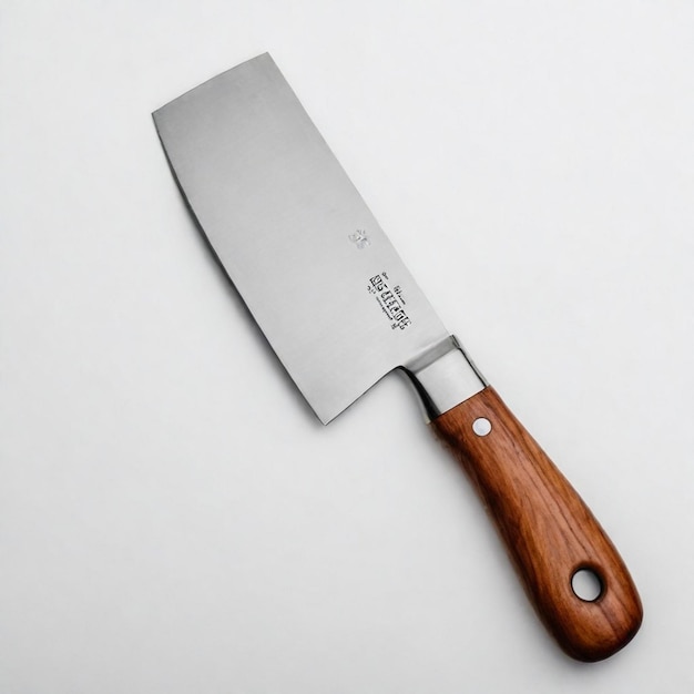 Foto uma faca de cozinha com uma maçaneta de madeira e uma mangueira de madeira