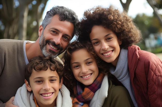 Foto uma família alegre com filhos