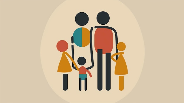 Foto uma família de quatro e um homem com uma criança e uma criança