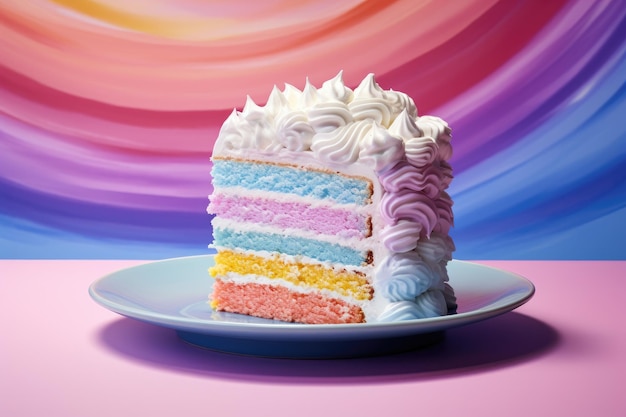 Foto uma fatia de bolo num prato