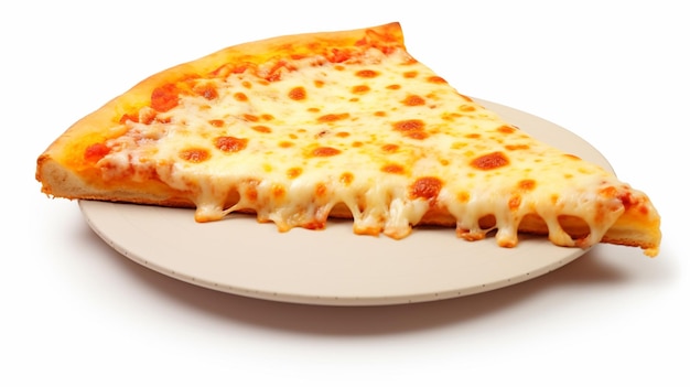 uma fatia de pizza com queijo elástico