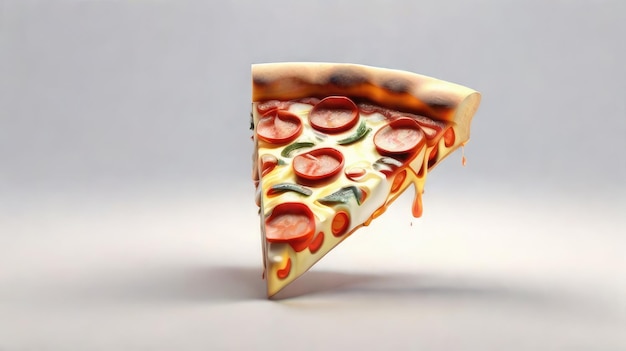 Uma fatia de pizza em 3D