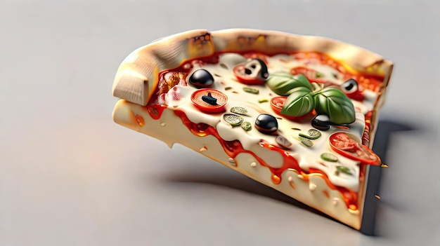 Uma fatia de pizza em 3D
