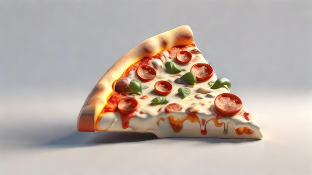 Uma fatia de pizza em 3D