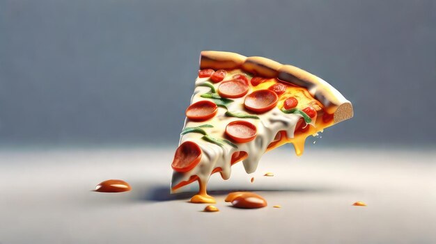 Uma fatia de pizza em 3D