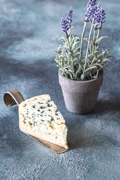 Uma fatia de queijo azul