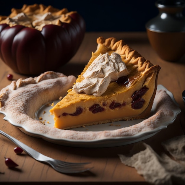 Foto uma fatia de torta caseira