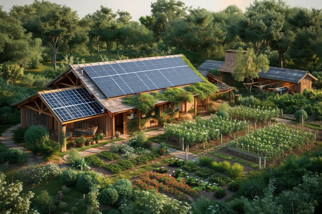 Uma fazenda ecológica alimentada por painéis solares