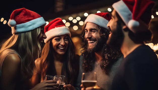 Uma festa em um clube na véspera de Ano Novo ou Natal