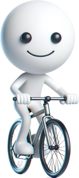 Foto uma figura branca em uma bicicleta com uma camisa branca e uma figura branca na frente