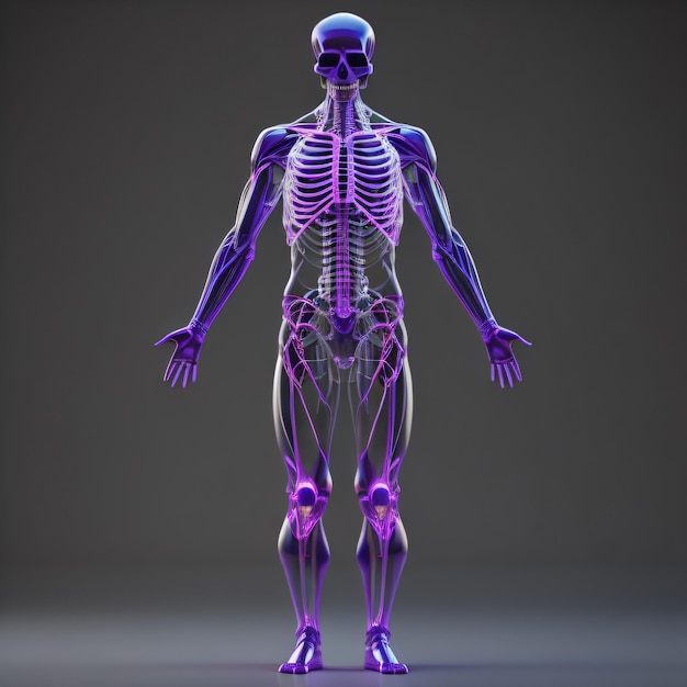 Foto uma figura com um corpo roxo e um corpo roxo.