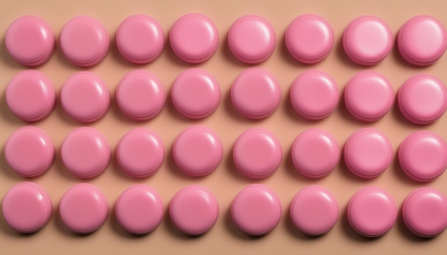 Foto uma fileira de pílulas rosa e brancas