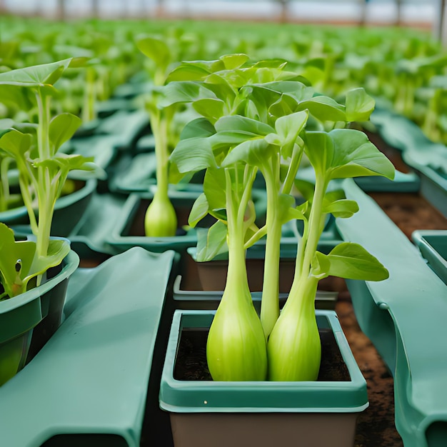 uma fileira de plantas verdes com as palavras alface sobre elas