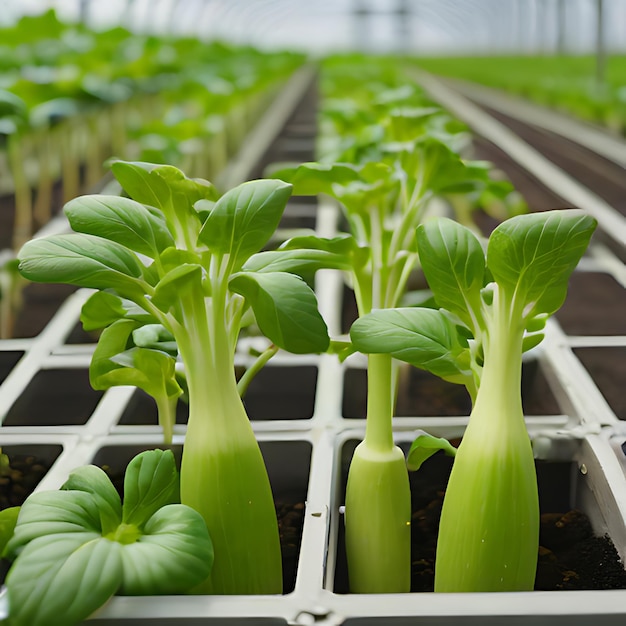 uma fileira de plantas verdes com as palavras veggies sobre eles