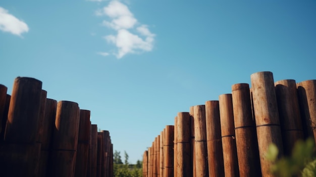 Uma fileira de varas de bambu com uma que diz 'bambu'