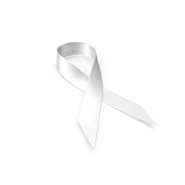 Foto uma fita 3d realista em branco para aumentar a conscientização sobre o câncer e promover sua prevenção