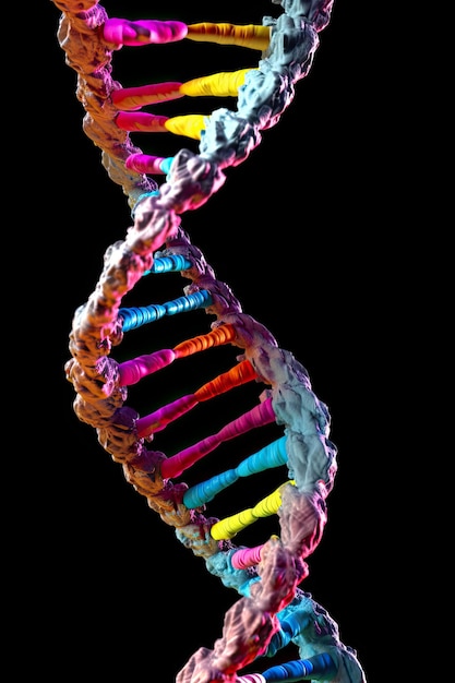 uma fita de dna colorida