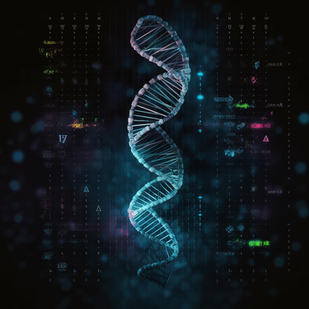 Uma fita de DNA com a palavra DNA