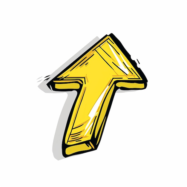uma flecha amarela com a palavra "t"