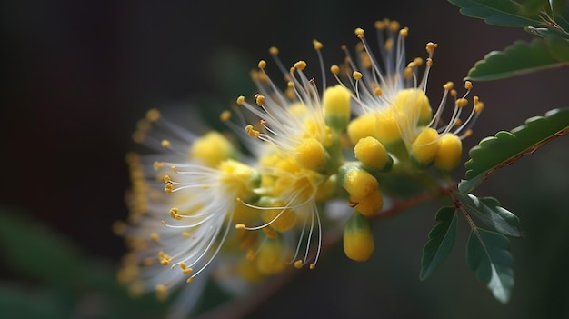 Foto uma flor amarela com um centro amarelo e um centro amarelo.