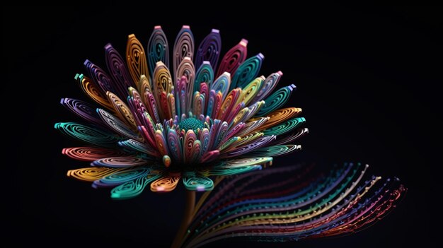 Uma flor colorida com muitos redemoinhos
