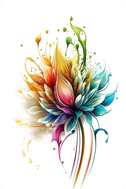 Uma flor colorida com uma flor no centro.