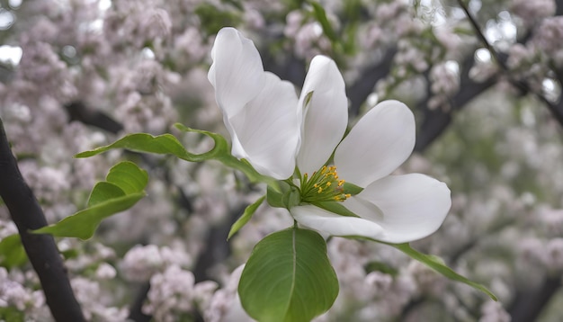 uma flor com a palavra primavera nela