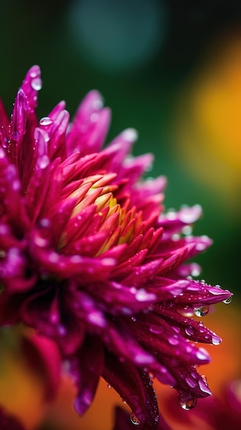 Uma flor com água cai sobre ela