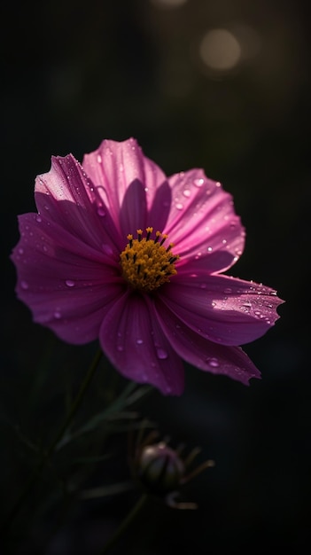 Uma flor com água cai sobre ela