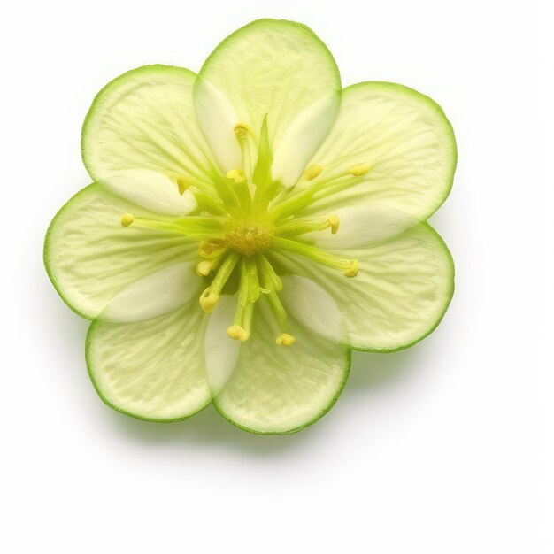 Foto uma flor com pétalas amarelas e pétalas verdes