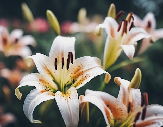 Foto uma flor de lírio branca