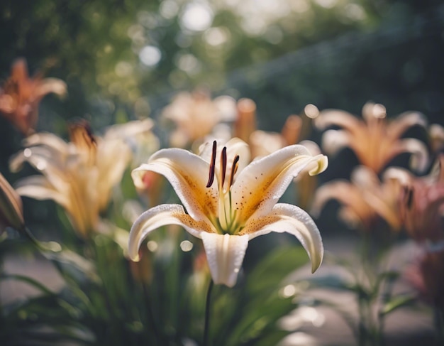 Uma flor de lírio branca