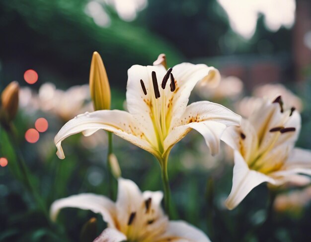 Uma flor de lírio branca