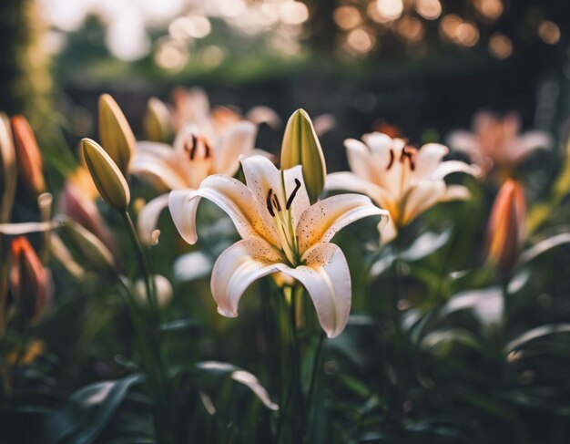 Uma flor de lírio branca