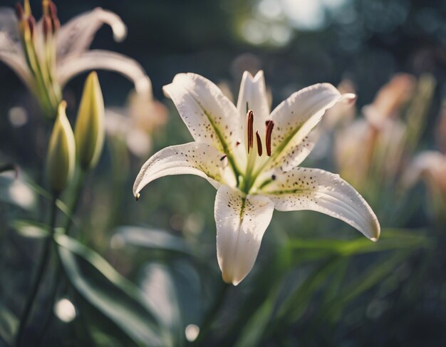 Foto uma flor de lírio branca