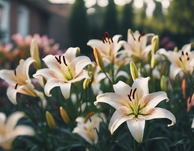 Uma flor de lírio branca