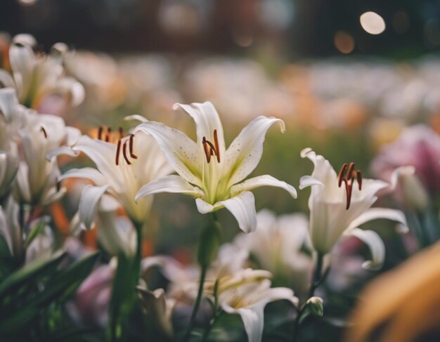 Foto uma flor de lírio branca