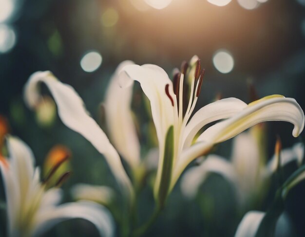 Foto uma flor de lírio branca