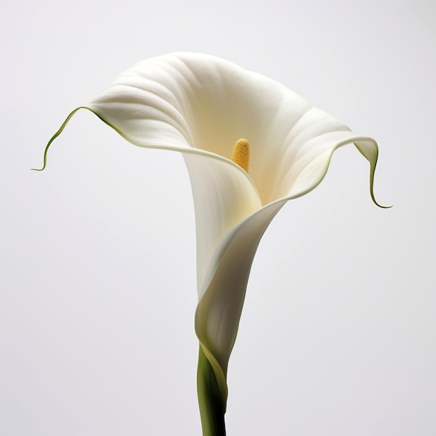 Uma flor de lírio calla em fundo branco