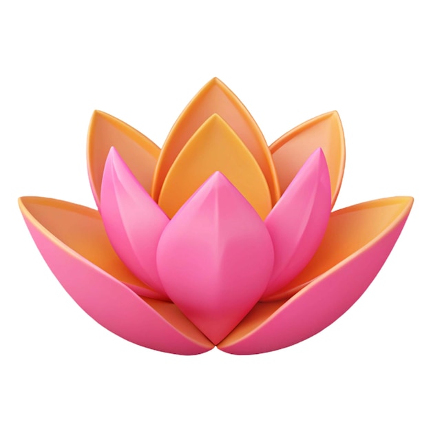 uma flor de lótus rosa é exibida em um fundo branco